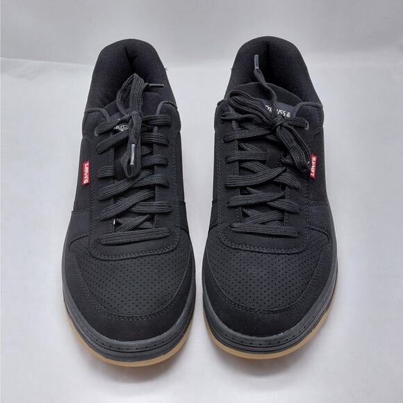 Levi's Drive Lo Mens Sneakers Size 11.5 Black Gum Sole Low Top Lace Up Casual - Picture 2 of 10